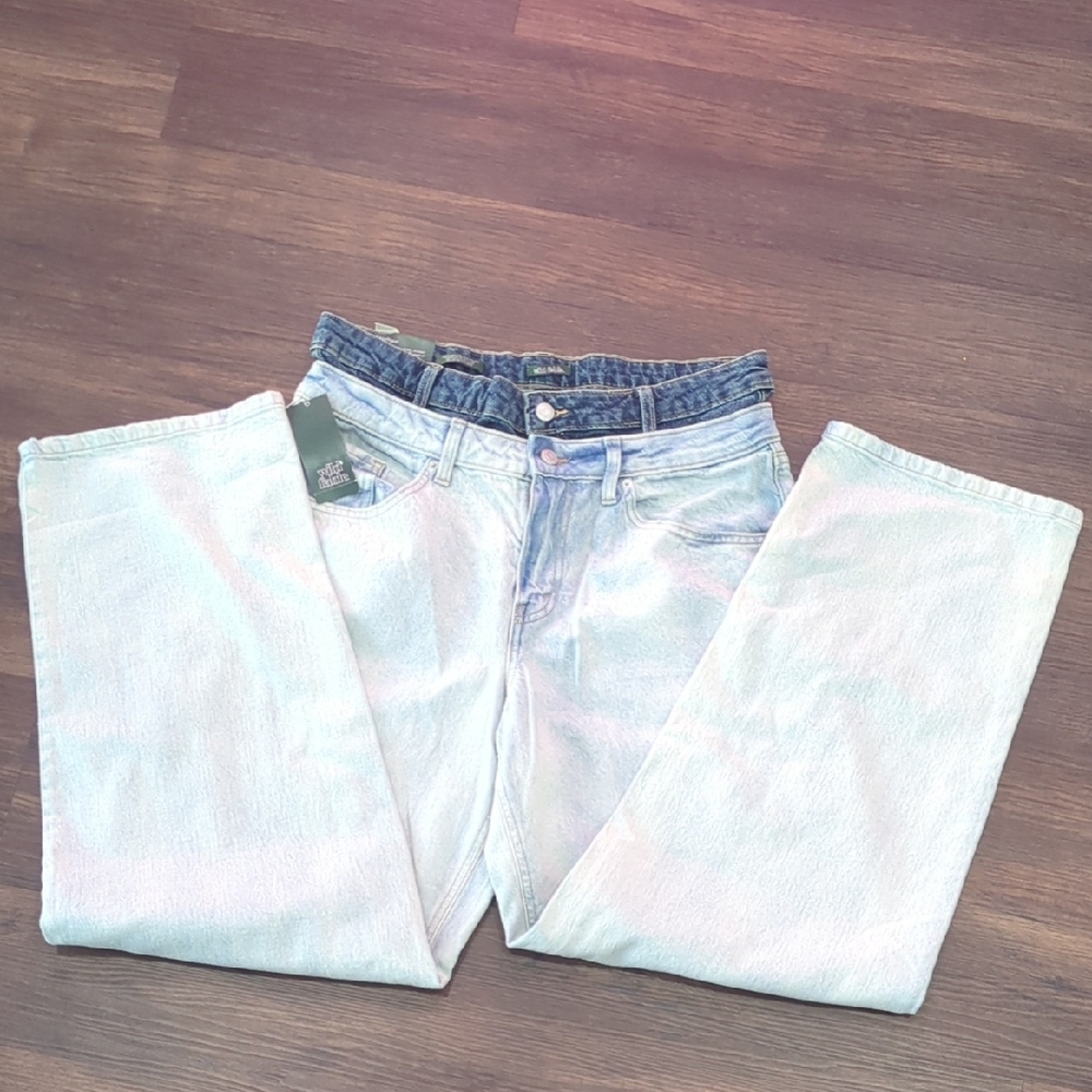 (NEW) WILD FABLE EXCLUSIVE WOMEN'S MID-RISE 90s  RELAXED STRAIGHT PANTS SIZE:12.